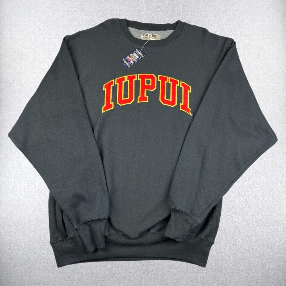 Steve and Barrys IUPUI Jaguars Sweatshirt Mens XL Black Collegiate Fleece NWT